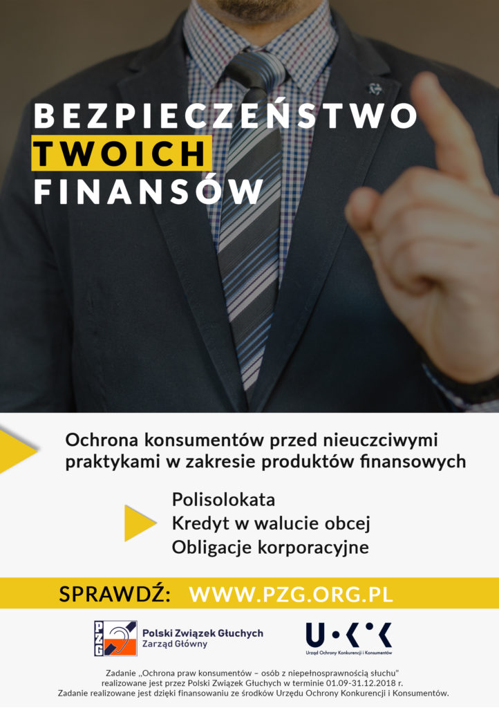 Plakat informujący o projekcie - Bezpieczeństwo Twoich Finansów